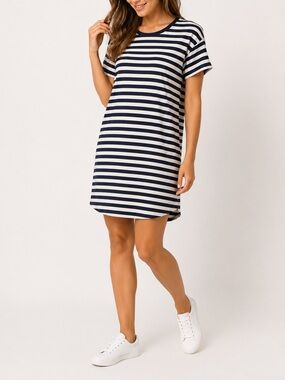 From Palmer - Short sleeve Striped midi dress/ with pockets